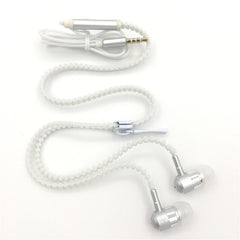 3.5mm Luminous Safety Sports Earphones Metal Zipper Earbuds For Iphone Samsung Xiaomi MP3 With Microphone In-Ear Earphones