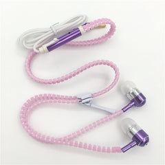 3.5mm Luminous Safety Sports Earphones Metal Zipper Earbuds For Iphone Samsung Xiaomi MP3 With Microphone In-Ear Earphones