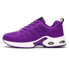 Brand Women Gym Shoes Air Cushion Sport Shoes Mesh Breathable Zapatos Tenis Mujer 2019 New Sneakers Purple Red Black Tennis Shoe