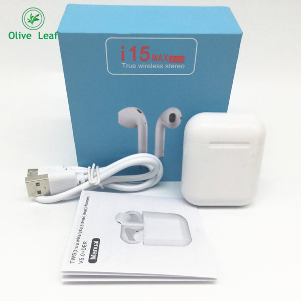 i15 MAX TWS Wireless Bluetooth 5.0 Headset Mini Touch HIFI Sound Headphone Fashion Sports Headphones Compatible with IOS/Android