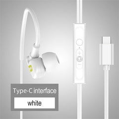 USB Type C Earphone Stereo Hi-Fi Ear Hook Sports Earbuds USB C Headset In-Ear with Micphone for Letv Xiaomi Oneplus Huawei