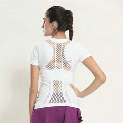 New Lulu Mesh Yoga shirts Tops Sports Apparel Fitness Tanks Sport t shirt woman Gym Athletic Workout Running Clothes For Women