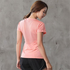 CKAHSBI New Mesh Yoga Shirts Tops Sports Apparel Fitness Gym Athletic Sport t Shirt Women Clothing Workout Female Running Shirts