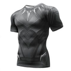 Superman Print Men's Compression Shirt Batman Slim Tights Cycling Base Level Gym Jersey Fitness Sports Underwear Apparel MMA