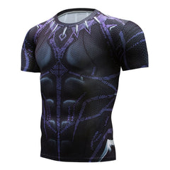 Superman Print Men's Compression Shirt Batman Slim Tights Cycling Base Level Gym Jersey Fitness Sports Underwear Apparel MMA