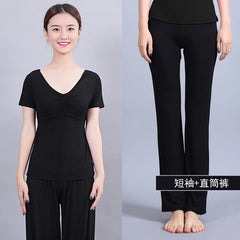 Women Running Jogging Gym Workout Clothing Fitness Training Yoga Sport T-shirt + Pants Suit Dance Racing Apparel Yoga