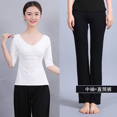 Women Running Jogging Gym Workout Clothing Fitness Training Yoga Sport T-shirt + Pants Suit Dance Racing Apparel Yoga