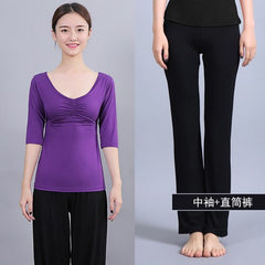 Women Running Jogging Gym Workout Clothing Fitness Training Yoga Sport T-shirt + Pants Suit Dance Racing Apparel Yoga
