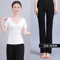 Women Running Jogging Gym Workout Clothing Fitness Training Yoga Sport T-shirt + Pants Suit Dance Racing Apparel Yoga