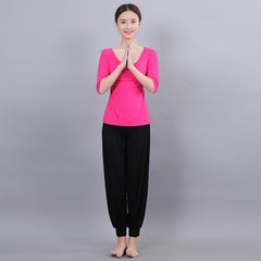 Women Running Jogging Gym Workout Clothing Fitness Training Yoga Sport T-shirt + Pants Suit Dance Racing Apparel Yoga
