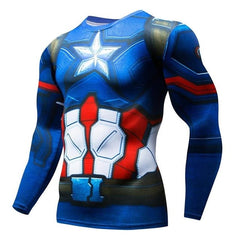 3D Marvel T-shirt Long Sleeve Sport Shirt Men Quick Dry Men's Running T-shirts Gym Apparel Fitness Top Rashgard Male Jersey 2019