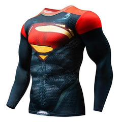 3D Marvel T-shirt Long Sleeve Sport Shirt Men Quick Dry Men's Running T-shirts Gym Apparel Fitness Top Rashgard Male Jersey 2019