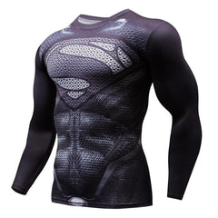 3D Marvel T-shirt Long Sleeve Sport Shirt Men Quick Dry Men's Running T-shirts Gym Apparel Fitness Top Rashgard Male Jersey 2019