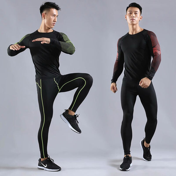 Men's Gym Fitness Apparel Sportswear Quick-drying Men's Running Compression Suits Tight Fitness Sports Suit Jogging Men Outdoor