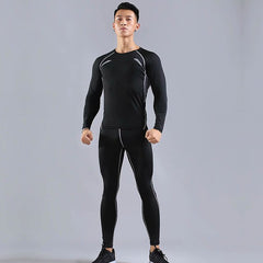 Men's Gym Fitness Apparel Sportswear Quick-drying Men's Running Compression Suits Tight Fitness Sports Suit Jogging Men Outdoor