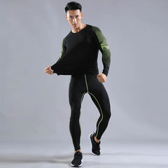 Men's Gym Fitness Apparel Sportswear Quick-drying Men's Running Compression Suits Tight Fitness Sports Suit Jogging Men Outdoor