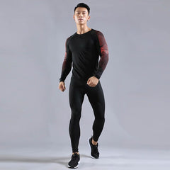 Men's Gym Fitness Apparel Sportswear Quick-drying Men's Running Compression Suits Tight Fitness Sports Suit Jogging Men Outdoor