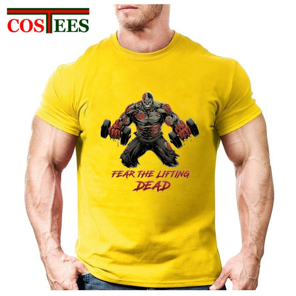The Walking Dead beast T-shirt Fear the Lifting Dead T shirt men Stylish Train designer brand Apparel GYM fashion Summer Clothes