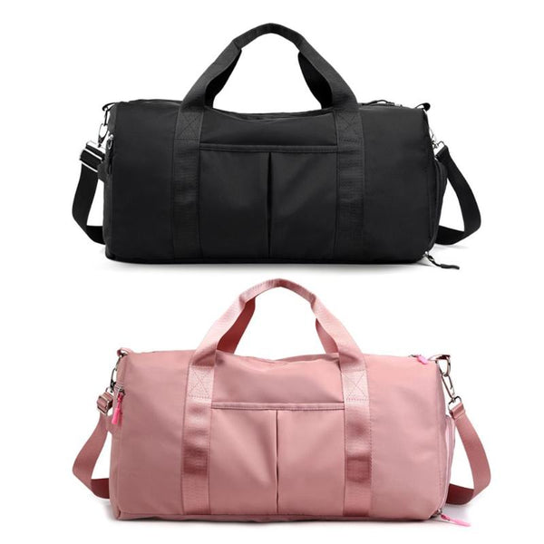 Nylon Women Men Travel Sports Gym Shoulder Bag Large Waterproof Nylon Handbags Black Pink Color Outdoor Sport Bags 2019 New