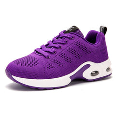 Brand Women Gym Shoes Air Cushion Sport Shoes Mesh Breathable Zapatos Tenis Mujer 2019 New Sneakers Purple Red Black Tennis Shoe