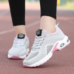 Brand Women Gym Shoes Air Cushion Sport Shoes Mesh Breathable Zapatos Tenis Mujer 2019 New Sneakers Purple Red Black Tennis Shoe