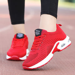 Brand Women Gym Shoes Air Cushion Sport Shoes Mesh Breathable Zapatos Tenis Mujer 2019 New Sneakers Purple Red Black Tennis Shoe