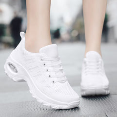 Woman Tennis Shoes Breathable Air Cushion Fashion Sneakers Comfort Height Increasing Lace-up Female Outdoor White Gym Footwear