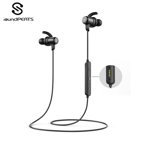 SounPEATS Bluetooth 5.0 Wireless Earphones IPX8 Waterproof Sports Earphones with Magnetic Charging APTX HD 14 Hours Playtime