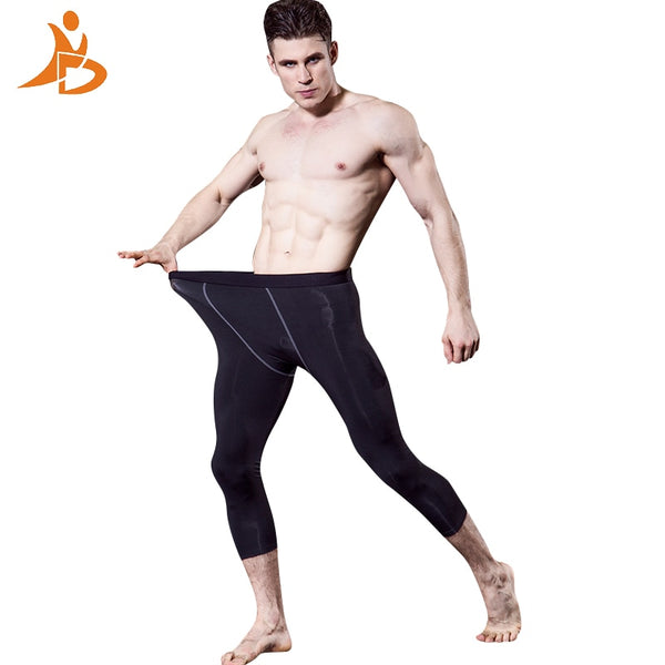 YD 2017 Logo Custom Gym 3/4 Leggings Men Sport Suit Compression Pants Fitness Tights Jogging Pant For Men Trousers Running Pants