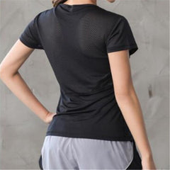 CKAHSBI New Mesh Yoga Shirts Tops Sports Apparel Fitness Gym Athletic Sport t Shirt Women Clothing Workout Female Running Shirts