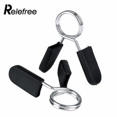 relefree 2Pcs 24mm Spring Barbell Gym Clip Weight Bar Dumbbell Lock Clamp Collar Clips gym equipment accessories