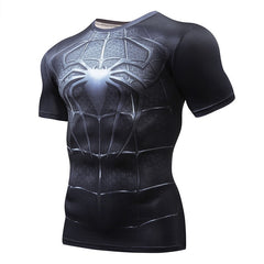 Superman Print Men's Compression Shirt Batman Slim Tights Cycling Base Level Gym Jersey Fitness Sports Underwear Apparel MMA