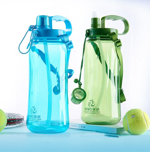 1500ml/2000ml Sports Water Bottles With Straw Gym Fitness Kettle Outdoor Camp Picnic Bicycle Cycling Sport Bottles Eco-Friendly