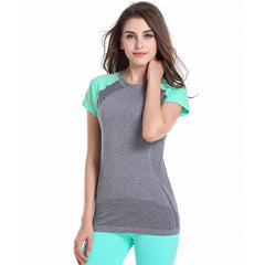 Women Sport T-shirt Quick Dry Athletic Apparel Tee Workout Stretch T-Shirt Short Sleeve T-shirts Fitness Running Gym