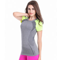 Women Sport T-shirt Quick Dry Athletic Apparel Tee Workout Stretch T-Shirt Short Sleeve T-shirts Fitness Running Gym