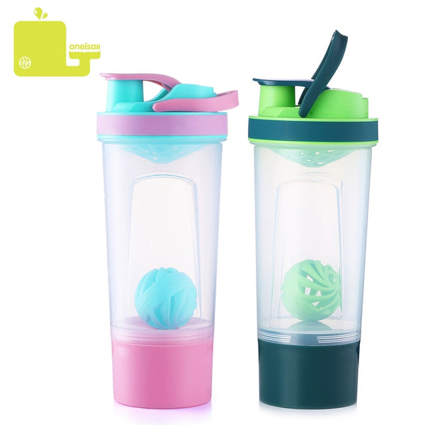Shaker Bottle Plastic Portable Water Bottles Protein Mixer Outdoor Gym Sports Fitness Training Drink Powder Milk 720ml