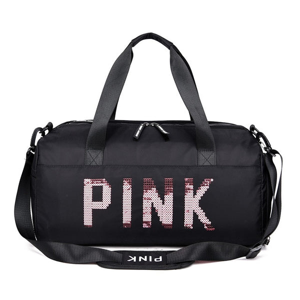2019 Sequins Black Gym Bag Women Shoe Compartment Waterproof Sport Bags for Fitness Training Yoga Bolsa Sac De Sport