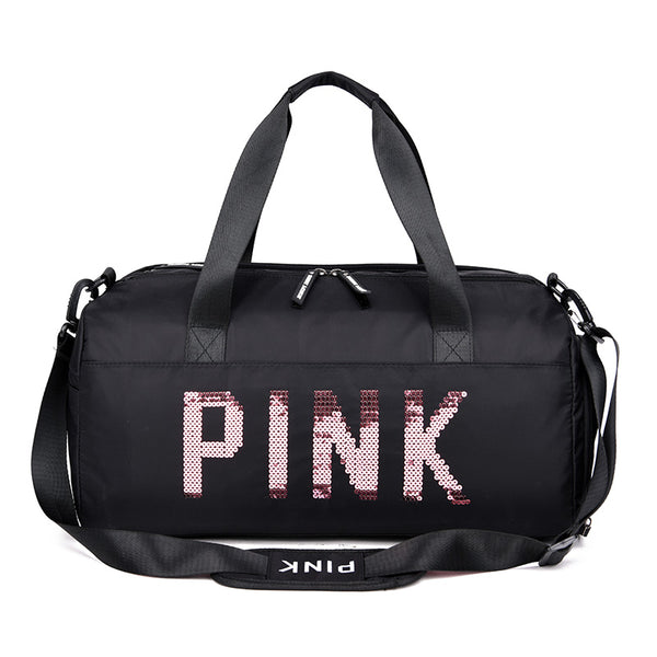 2019 Sequins Black Gym Bag Women Shoe Compartment Waterproof Sport Bags for Fitness Training Yoga sac de sport
