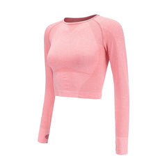 Gym Seamless Yoga Shirts For Women Vital Seamless Long Sleeve Crop Top Thumb Hole Fitted Gym Top Shirts Workout Running Clothes