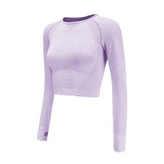 Gym Seamless Yoga Shirts For Women Vital Seamless Long Sleeve Crop Top Thumb Hole Fitted Gym Top Shirts Workout Running Clothes