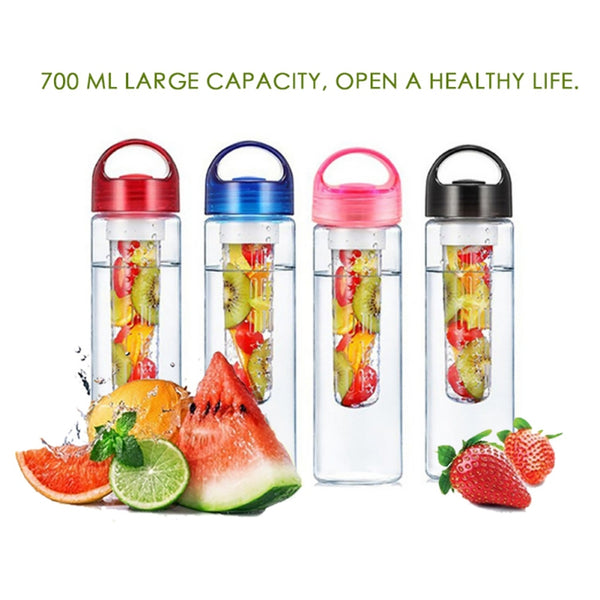 700ML Health Drinking Cup Large Capacity Fruit Infuser Water Bottle Travel Lightweight Reusable Portable Outdoor Sports Gym Yoga