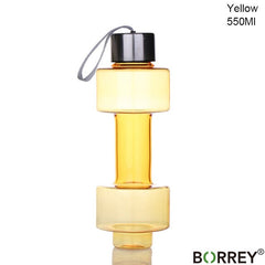 BORREY 550Ml Plastic Sport Water Bottle Gym Fitness Dumbbell Shaped Bottle Water Portable Sport Water Bottle Bpa Free Drinkware